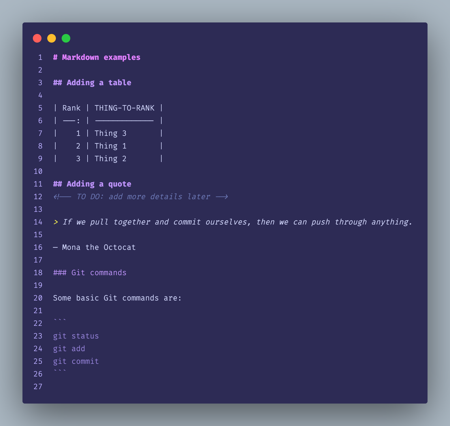 Void Zero theme - Markdown syntax